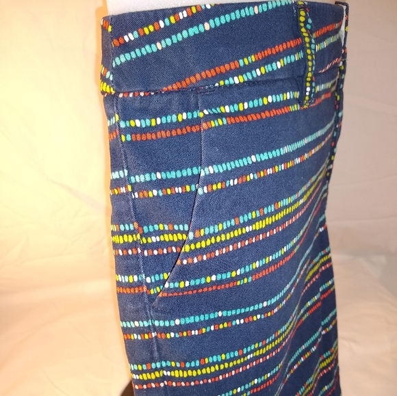 Merona Navy Blue Multi Color  Geometric Print Size 4 Womens Casual Cotton Shorts - Picture 5 of 8